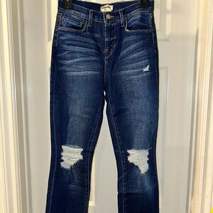 L’Agence Boot Leg distressed denim jeans like new very soft size 23